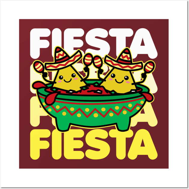 Let's Fiesta Kawaii Chips & Salsa Wall Art by DetourShirts